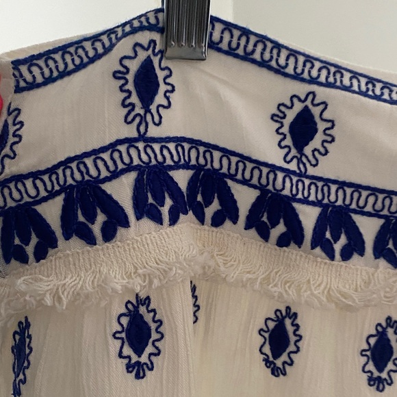 RAGA White and Blue Embroidered Mini Skirt - Picture 6 of 10
